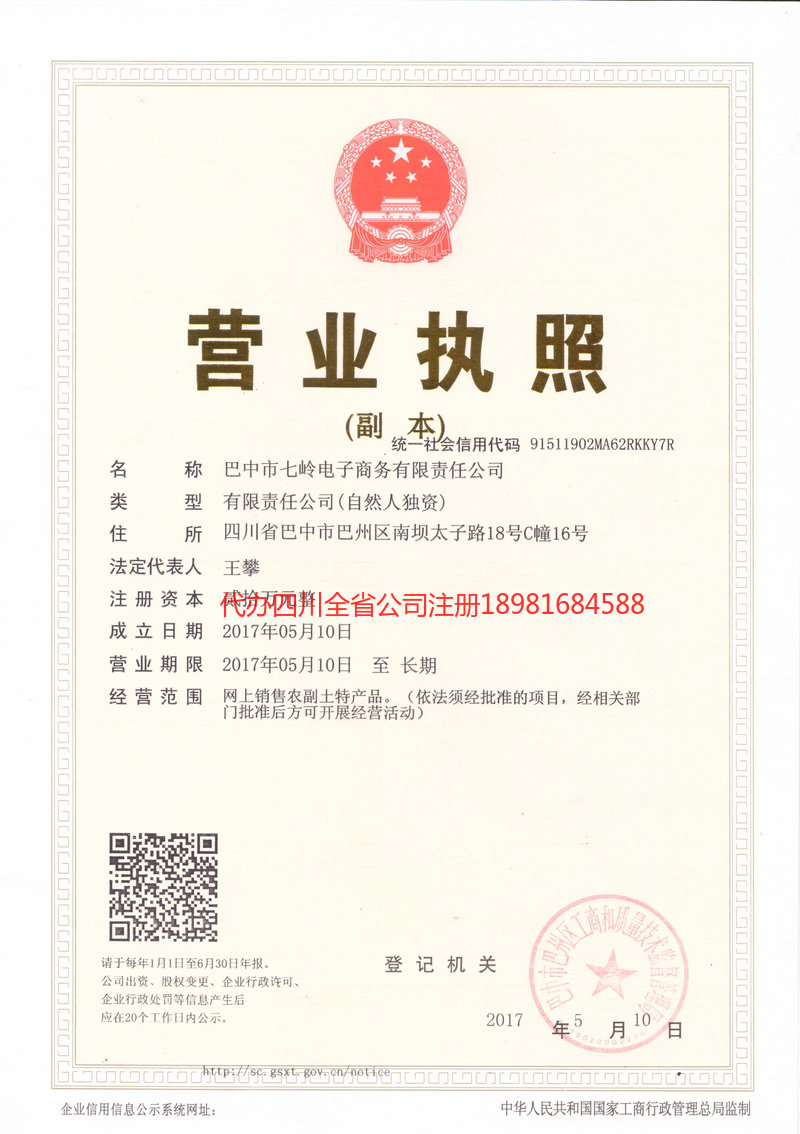兴文兴文七岭电子商务有限责任公司